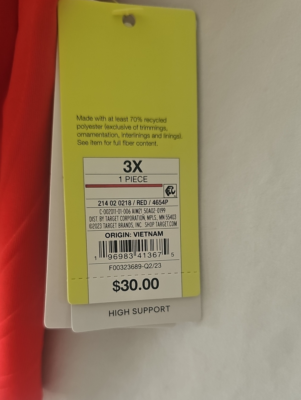 NEW All in Motion High Support Sculpt Sports Bra Plus 3X-4X Coral Red 42DDD-46DD - Picture 5 of 6